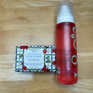 Beekman 1802 Red Pistachio & Dark Cherry Milk Shake and Soap Set